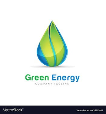 Green energy logo symbol vector image