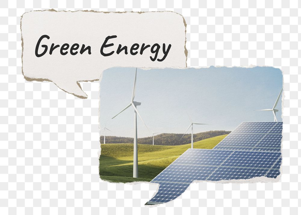 Green energy png paper speech | Free PNG - rawpixel