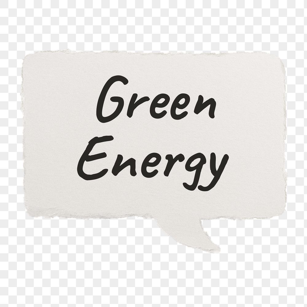 Green energy png typography paper | Free PNG - rawpixel