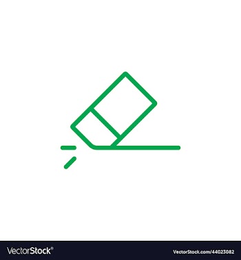 green eraser abstract line art icon