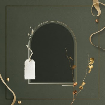 Green festive background, arch frame | Free PSD - rawpixel