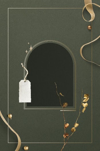 Green festive background, arch frame | Free PSD - rawpixel
