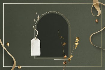 Green festive background, arch frame | Free PSD - rawpixel