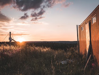 Green Field during Sunset