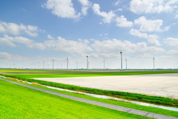 Green Field Near Wind Mills