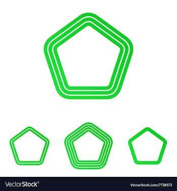 Green five corner logo design set vector image