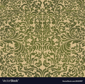 Green floral art pattern vector image