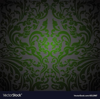 Green floral art vector image