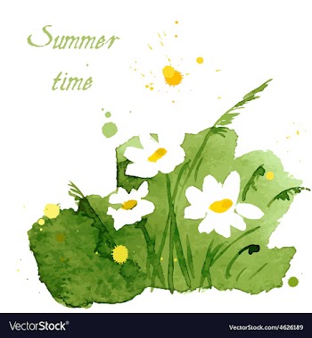 Green Floral Summer Background vector image