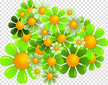 Green Flower, painted green flowers transparent background PNG clipart