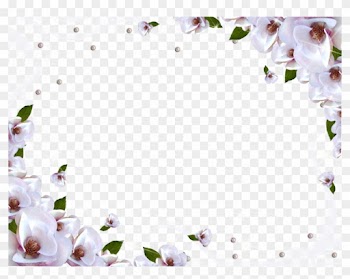 Green Flower Rings Wallpaper Border Free Wallpaper - White Flower Frame Png