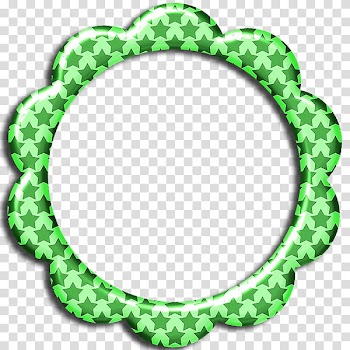 Green flower shaped frame transparent background PNG clipart