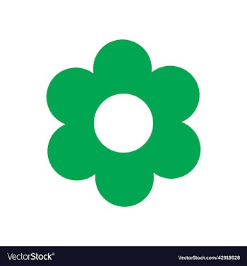 green flower solid icon