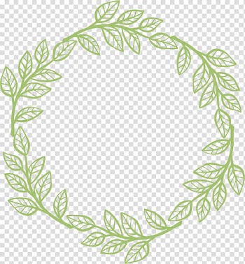 Green foliage digital frame illustration, Designer Garland, Garland lace hand-painted border transparent background PNG clipart