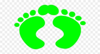 Green Footprints 1 Clip Art - Baby Rattle Clip Art