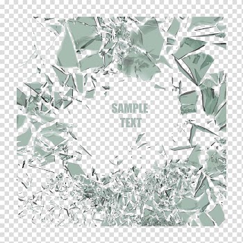 Green frame, Mirror Euclidean Glass, Broken mirror fragments transparent background PNG clipart