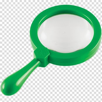 Green framed handheld mirror, Green Junior Magnifying Glass transparent background PNG clipart