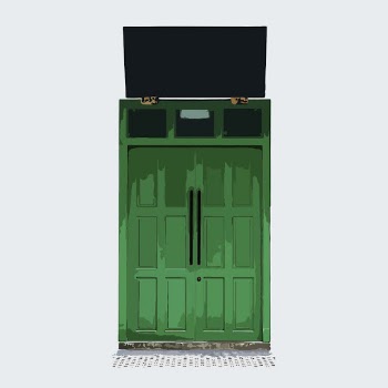 Green French door clipart, house | Free Photo - rawpixel