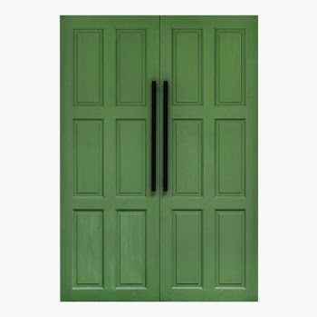 Green French door clipart, house | Free PSD - rawpixel