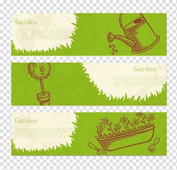 Green Garden banner material transparent background PNG clipart