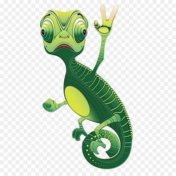green gecko reptile cartoon lizard