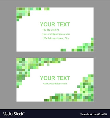 Green geometric business card template set vector image