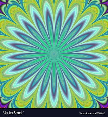 Green geometric floral fractal design background vector image