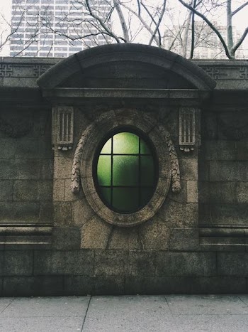 green glass window