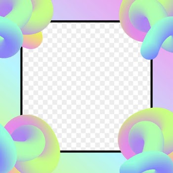 Green gradient png frame, 3D | Free PNG - rawpixel