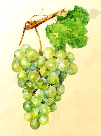 Green grape on a yellow background crystallized style illustration | Free  illustration - 2341161