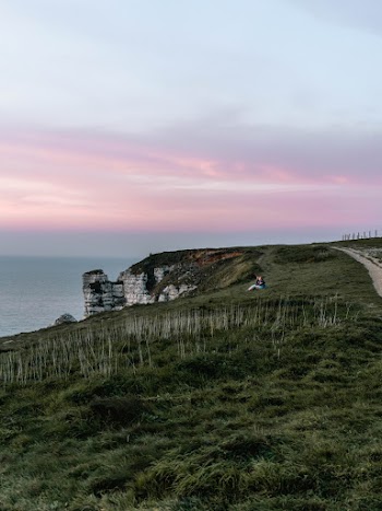 Green Grass Field Beside Sea