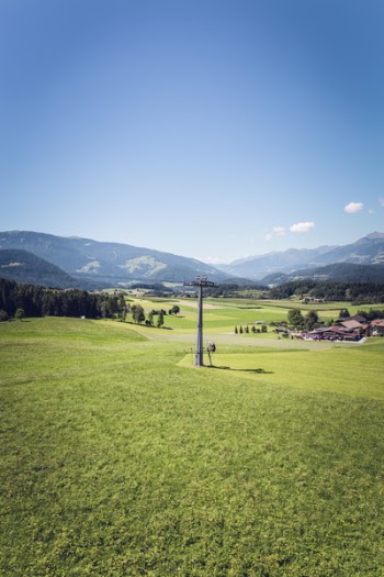 Green Grass Field Near Mountain