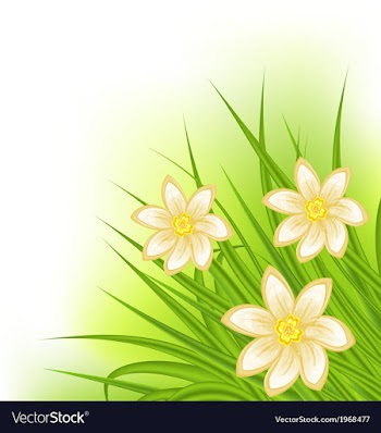  					Green grass with flowers spring background vector image														