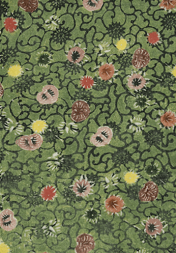 Green-ground fragment decorated with floral | Free Photo Illustration - rawpixel