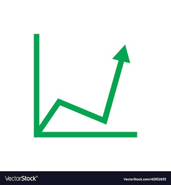 green growing graph icon