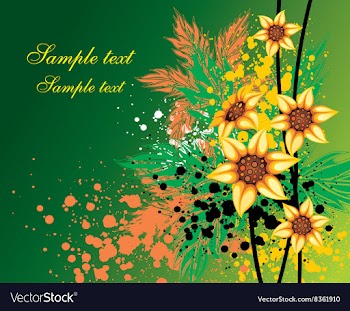 Green Grunge Floral Design vector image