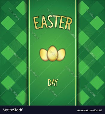 Green Happy Easter card vector image