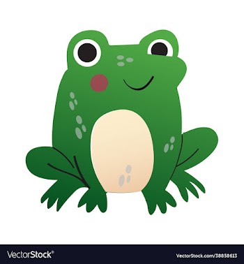 green happy frog