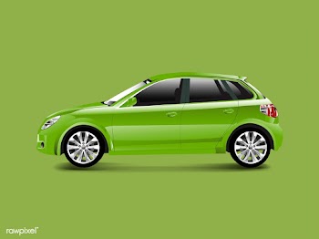 Green hatchback car in a green background vec.. | Free stock vector - 540231