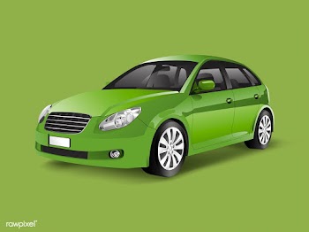 Green hatchback car in a green background vec.. | Free stock vector - 540341