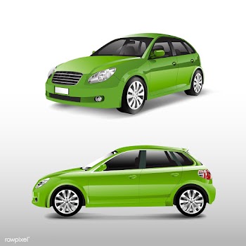 Green hatchback car isolated on white vector | Free stock vector - 540247