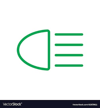 green headlight signal line art icon
