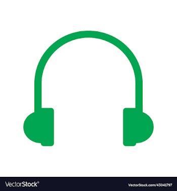 green headphones or earphones icon