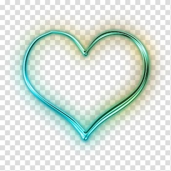 Green heart illustration, Computer Icons Neon Heart Light, glowing heart-shaped transparent background PNG clipart