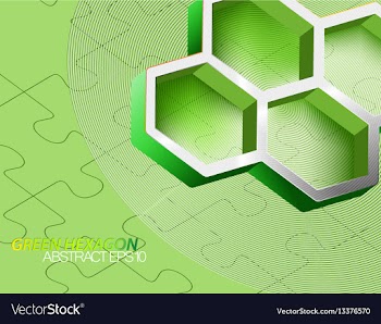 Green hexagonal vector image