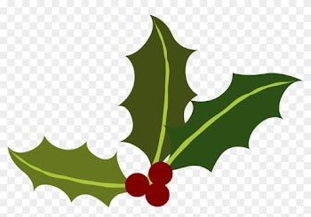 Green Holly Berries Christmas Holiday Leaves - Holiday Clip Art Free