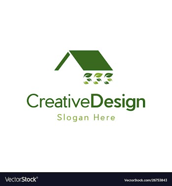 Green home roofing creative logo design vector image