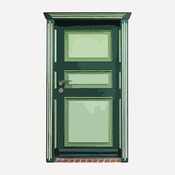 Green house door clipart, watercolor | Free Photo - rawpixel