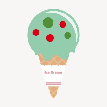 Green ice-cream cone clipart, cute | Free Photo - rawpixel
