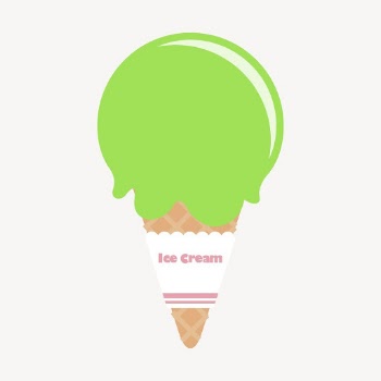 Green ice-cream cone clipart, cute | Free Vector - rawpixel